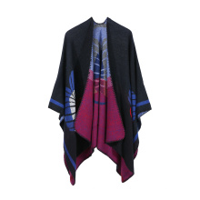 Damen Wrap Poncho Ruana Cape Pullover vorne offen Pashmina Schal